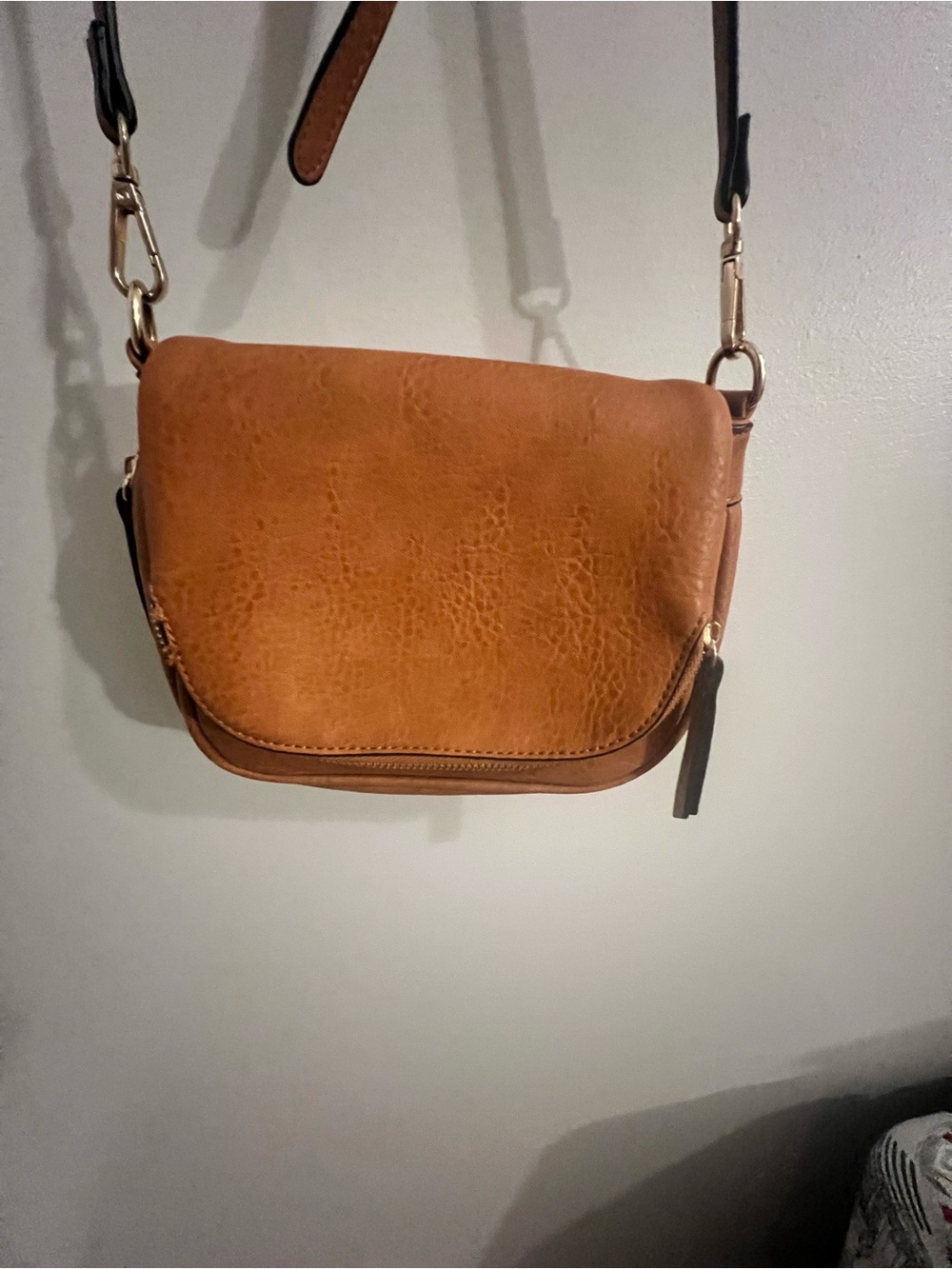 Moda Luxe Cognac Crossbody Saddle Bag